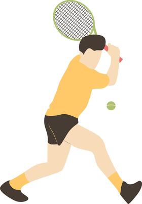 Tennis Athlete in Hitting Style