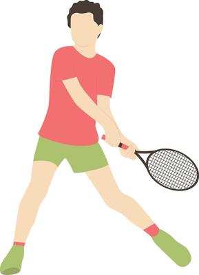 Tennis Athlete Character with Red Sportswear