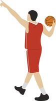 Red Basketball Player Action Illustration vector