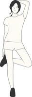 Beautiful Female Character in Standing Position vector
