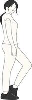 Elegant Girl with Standing Pose vector