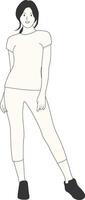 Elegant Girl with Standing Pose vector