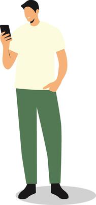 Young Male Using Smartphone