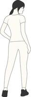 Elegant Girl with Standing Pose vector