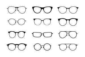 set of glasses icons on white background vector