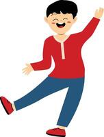Young Guy Jumping with Red Clothes vector