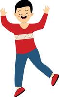 Young Guy Jumping with Red Clothes vector