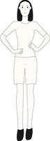 Young Girl Standing Gesture with White Color vector
