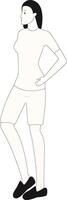 Young Girl Standing Gesture with White Color vector