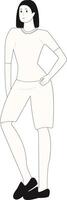 Beauty Woman Standing Pose with White Color vector