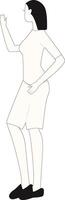 Young Women Standing Pose with White Color vector