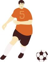 Young Man Football Player with Pass Gesture vector