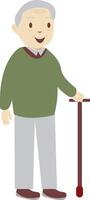 Senior Man Walking with Cane vector