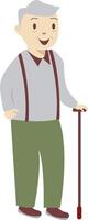 Grandpa Walking with Cane vector