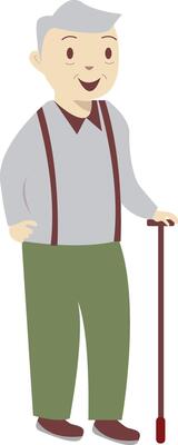 Grandpa Walking with Cane