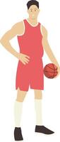 Man Athlete Basketball in Flat Design vector