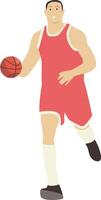 Man Athlete Basketball in Flat Design vector