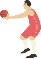 Basketball Player Athletic with Catching Gesture vector