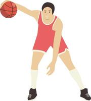 Man Athlete Basketball in Flat Design vector