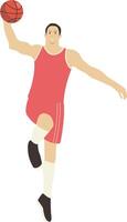Basketball Player Athletic with Dunk Gesture vector