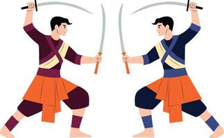 Thang ta - Sword and spear dance from Manipur vector