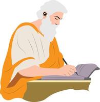 Pythagoras writing Portrait vector