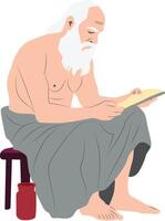 Diogenes of Babylon reading lonely vector
