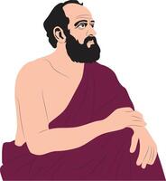 Crates of Thebes thinking portrait vector