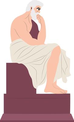 Leucippus thinking statue