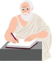 Menippus thinking and writing portrait vector