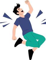 man jump up and down continuously or continuously due to great excitement vector
