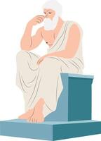 Lucretius thinking statue vector