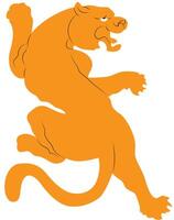 A cartoon lion jumping on a white background vector
