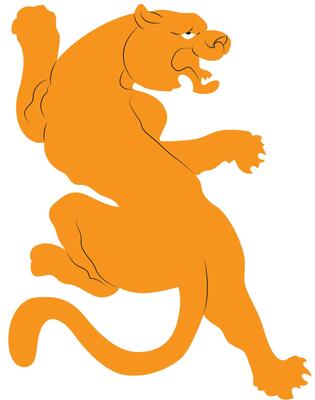 A cartoon lion jumping on a white background
