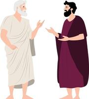 Damon and Pythias talking together vector