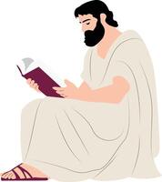 Numenius of Apamea reading book statue vector