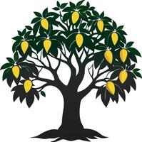 a mango tree with fruit on it vector