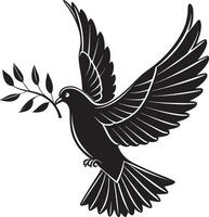 Silhouette of a Dove of Peace vector
