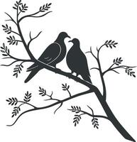 Silhouette of a Standing Dove vector