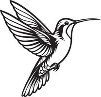Hummingbird Silhouette Hovering Gracefully vector