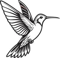 Ethereal Hummingbird Silhouette Hovering vector