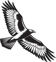 black and white illustration of a bird flying minimalist design vector