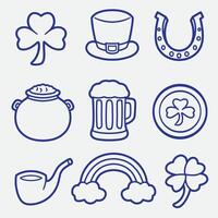 set of St. patrick day with outline good for icon, element design, print design, badge, etc vector