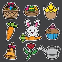 set of easter good for sticker, print design, element design, etc vector