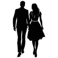Artistic rendering of a couple walking together vector