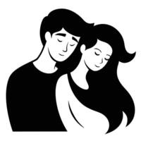 Artistic silhouette of a couple in an affectionate pose vector