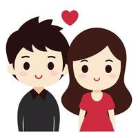 Adorable clipart of a couple showing romantic affection vector