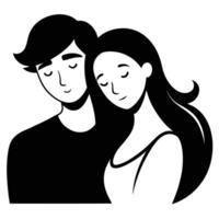 Artistic monochromatic illustration of a loving couple vector