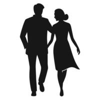 Couple in love walking hand in hand illustration vector