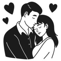 Elegant silhouette of a young couple symbolizing unity vector